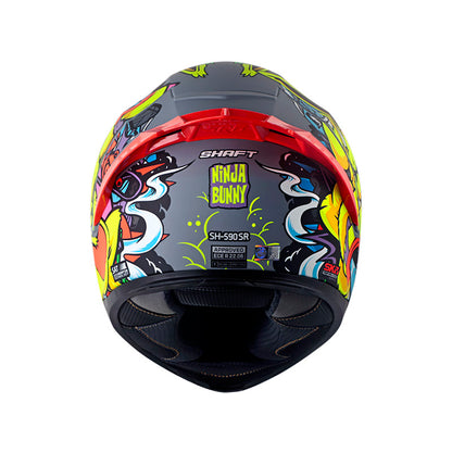 CASCO SHAFT SH-590SR NINJA BUNNY GRIS AMARILLO NEON IRIDIUM