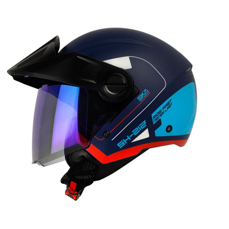 CASCO SHAFT SH-212 LOUVRE MATE AZUL NAVI AZUL VISOR AZUL