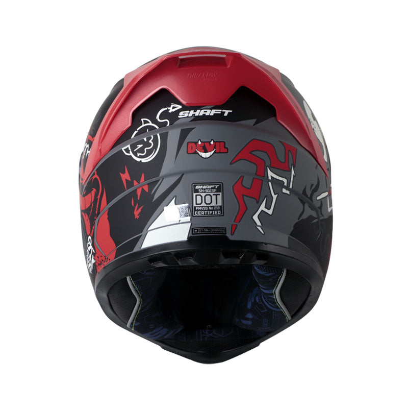 CASCO SHAFT SH-502SP DEVIL MATE GRIS OSCURO ROJO – American Motos - Main Image