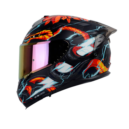 CASCO SHAFT SH-610EVO FIRE THUNDER MATE NEGRO AZUL