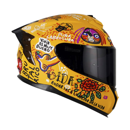 CASCO SHAFT SH-610DV PRO CANDELA AMARILLO NARANJA VISOR HUMO