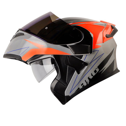 CASCO HRO HRO-3400DV BREAKS GRIS NARANJA NEON VISOR IRIDIUM