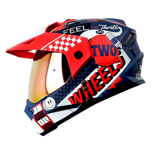 CASCO HRO HRO-MX330DV BYE BYE MATE AZUL OSCURO ROJO IRIDIUM