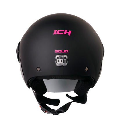 CASCO ICH ICH-205 SOLID MATE NEGRO FUCSIA VISOR IRIDIUM HUMO