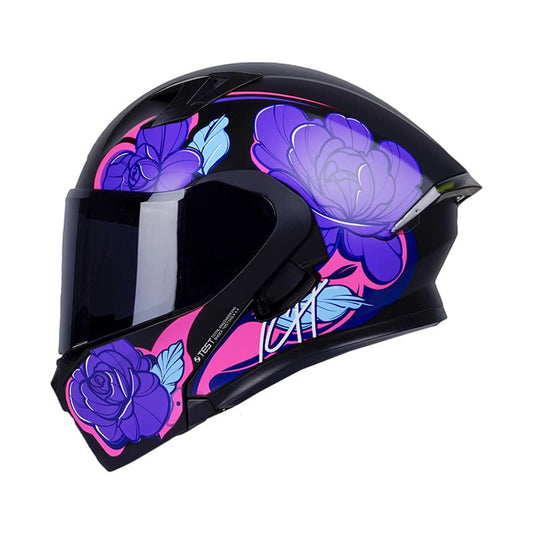 CASCO ICH ICH-3120DV FLOWRISH MATE NEGRO MORADO VISOR HUMO