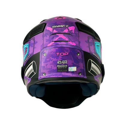 CASCO SHAFT SH-225 PILOT TOP MATE MORADO FUCSIA VISOR HUMO