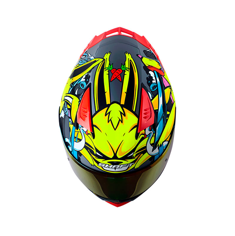 CASCO SHAFT SH-590SR NINJA BUNNY GRIS AMARILLO NEON IRIDIUM