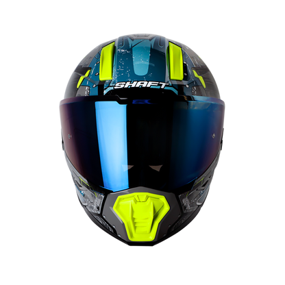 CASCO SHAFT SH-595 OMEGA GRIS AZUL VISOR IRIDIUM AZUL