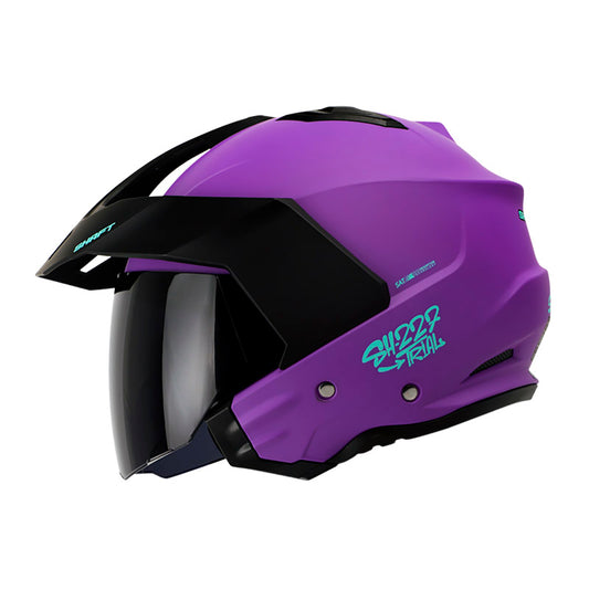 CASCO SHAFT SH-227 TRIAL SOLID MATE MORADO TURQUESA