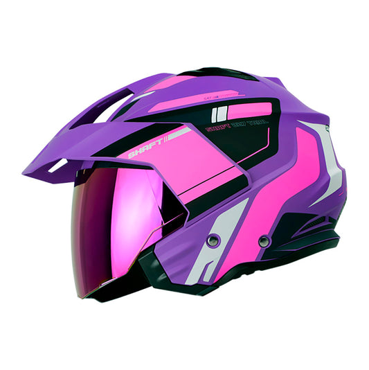 CASCO SHAFT SH-227 TRIAL VIC.DUAL MATE MORADO FUCSIA NEON