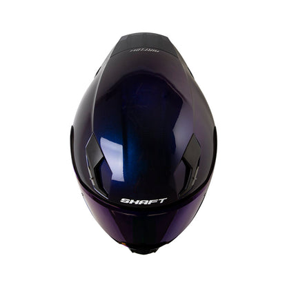 CASCO SHAFT SH-562R SOLID CAMALEON PLATA VISOR IRIDIUM AZUL