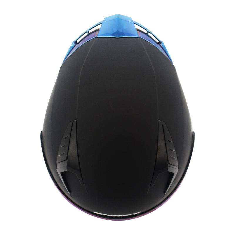 CASCO SHAFT SH-526SP SOLID MATE NEGRO AZUL VISOR IRIDIUM