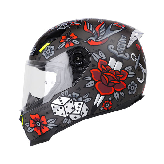 CASCO SHAFT SH-562 TATTOO MATE NEGRO ROJO