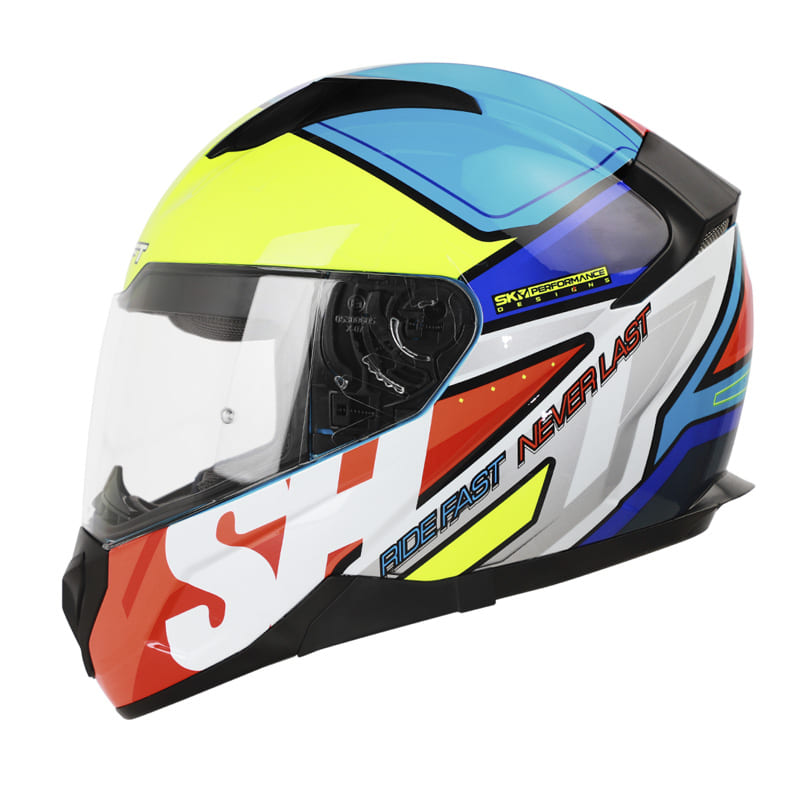 CASCO SHAFT SH 571 MERCURY AZUL AMARILLO NEON American Motos