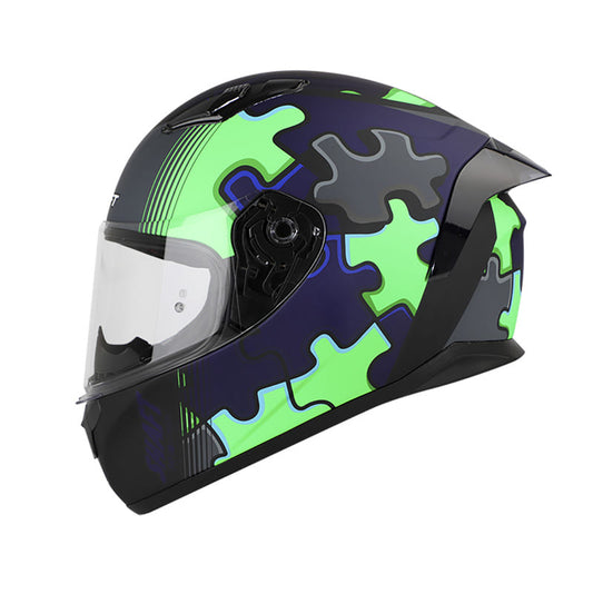 CASCO SHAFT SH-582SP PUZZLE AZUL NAVYY VERDE NEON