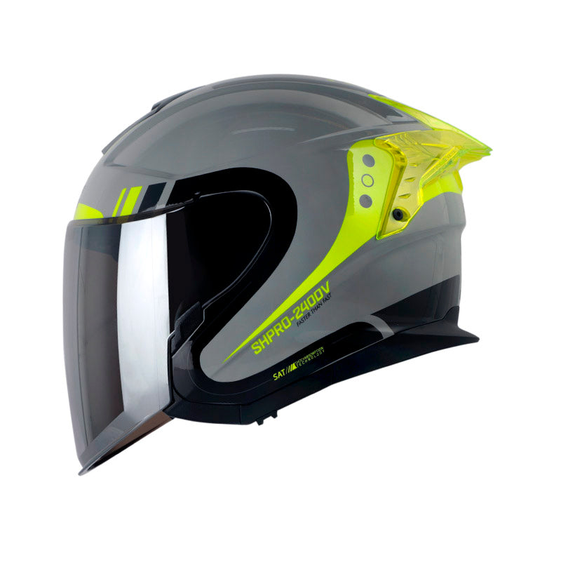 CASCO SHAFT SH-240DV PRO MAIK BRILLANTE GRIS AMARILLO NEON