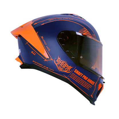 CASCO SHAFT SH-611RS PRO DARK LAB MATE AZUL OSCURO NARANJA