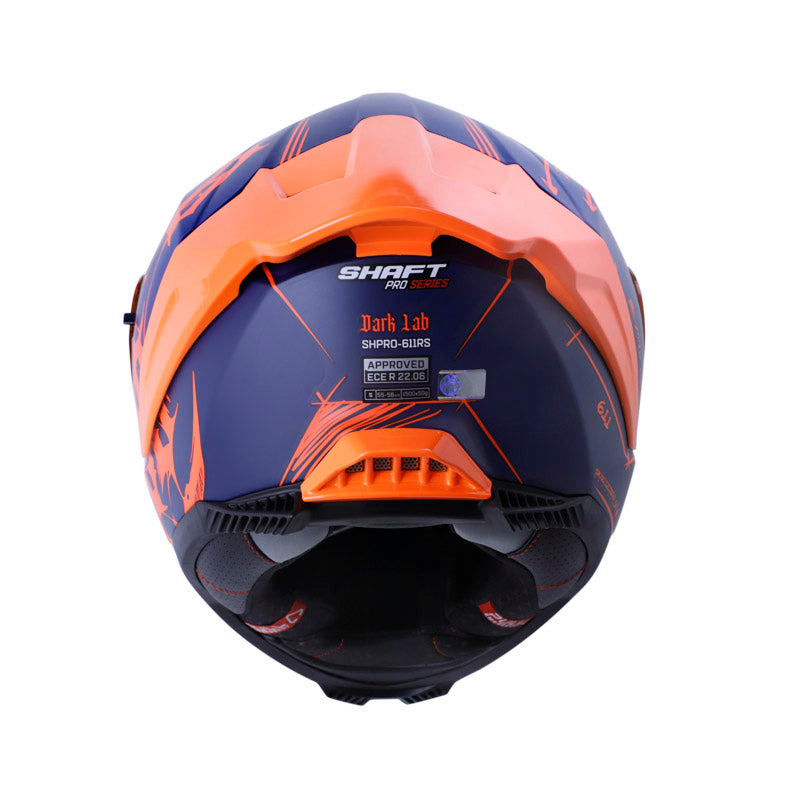 CASCO SHAFT SH-611RS PRO DARK LAB MATE AZUL OSCURO NARANJA