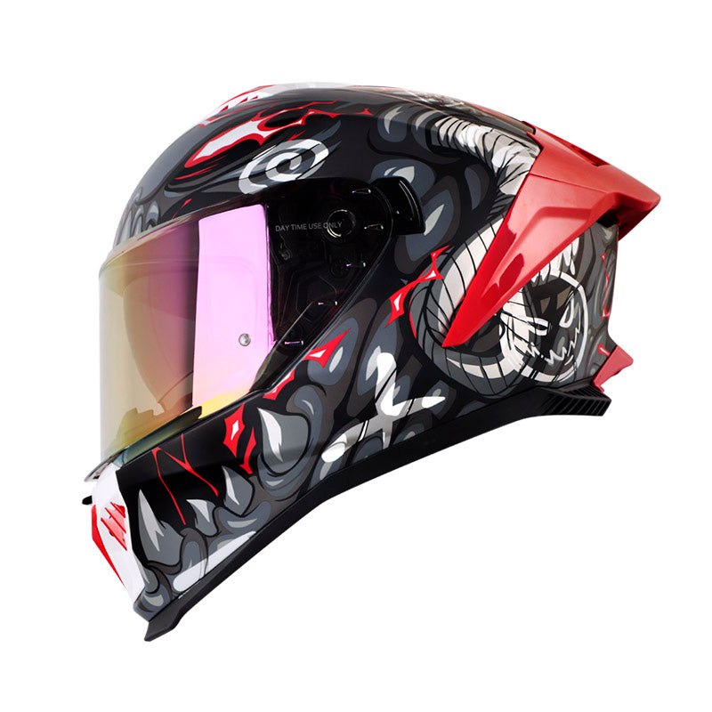CASCO SHAFT SH-611RS PRO DRAKON MATE GRIS OSCURO BLANCO