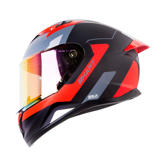 CASCO SHAFT SH-522SP KRITIK MATE NEGRO ROJO VISOR IRIDIUM