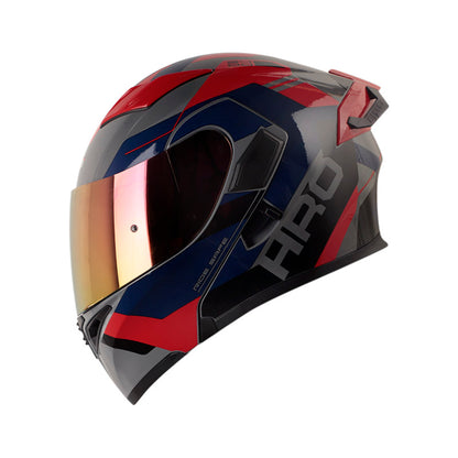 CASCO HRO HRO-3400DV LOU GRIS OSCURO ROJO VISOR IRIDIUM ROJO