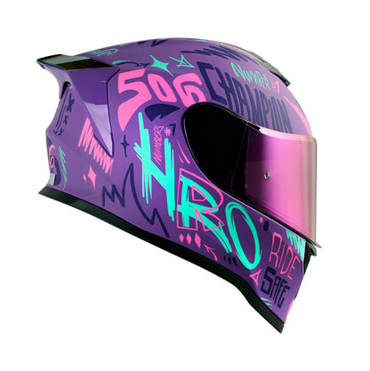 CASCO HRO HRO-506SP CHAMPION MATE MORADO FUCSIA