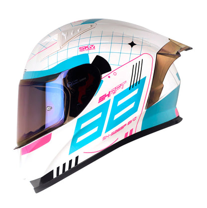 CASCO SHAFT SH-526SP COZKU BLANCO PERLA FUCSIA VISOR MORADO