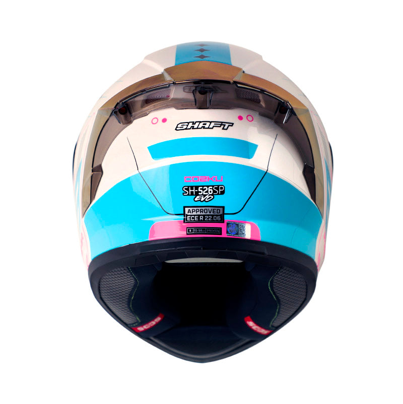 CASCO SHAFT SH-526SP COZKU BLANCO PERLA FUCSIA VISOR MORADO
