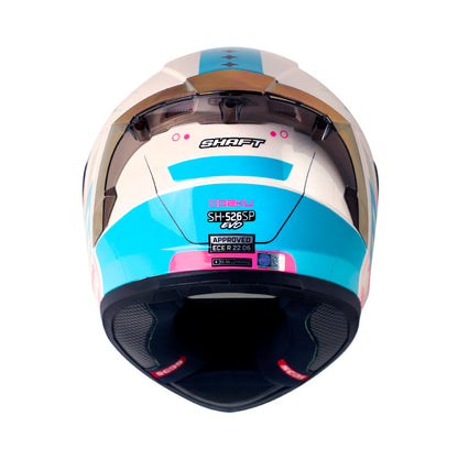 CASCO SHAFT SH-526SP COZKU BLANCO PERLA FUCSIA VISOR MORADO