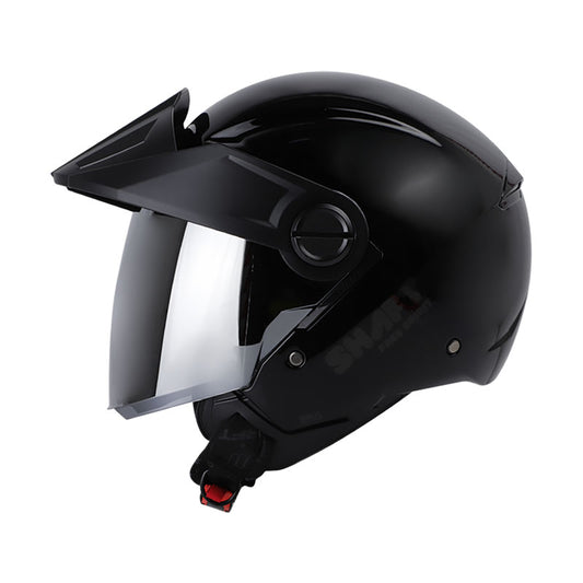 CASCO SHAFT SH-212 SOLID NEGRO NEGRO VISOR PLATA