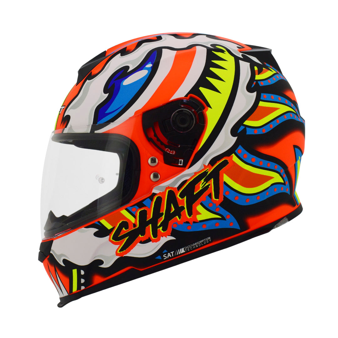 CASCO SHAFT SH-502 DEIDAD MATE NARANJA NEON AMARILLO NEON