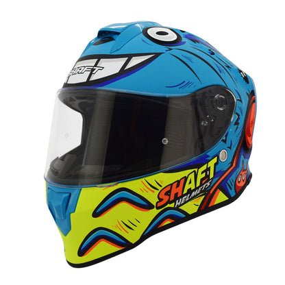 CASCO SHAFT SH-551 SPIRITS MATE AZUL AMARILLO NEON