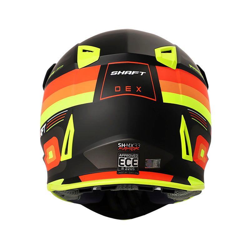 CASCO SHAFT SH-MX33 RAPTOR DEX MATE NEGRO NARANJA NEON – American