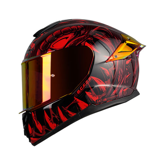 CASCO SHAFT SH-620C EVO LIZZARD ROJO VISOR REVO