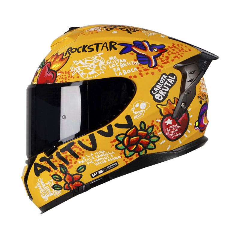 CASCO SHAFT SH-610DV PRO CANDELA AMARILLO NARANJA VISOR HUMO