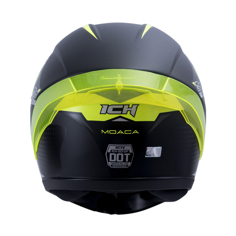CASCO ICH ICH-501SP MOACA MATE NEGRO AMARILLO VISOR HUMO