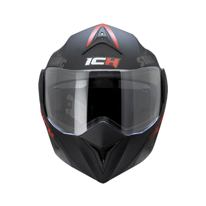 CASCO ICH ICH-3110DV WORDS EVO MATE NEGRO ROJO VISOR HUMO