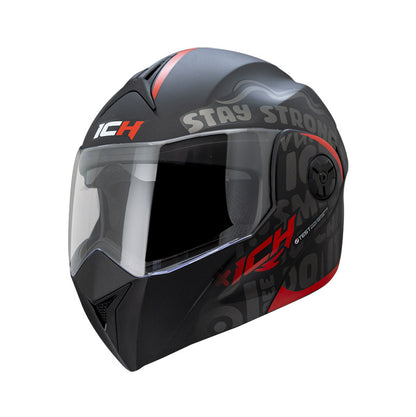 CASCO ICH ICH-3110DV WORDS EVO MATE NEGRO ROJO VISOR HUMO