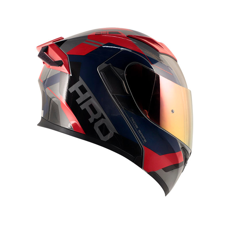 CASCO HRO HRO-3400DV LOU GRIS OSCURO ROJO VISOR IRIDIUM ROJO