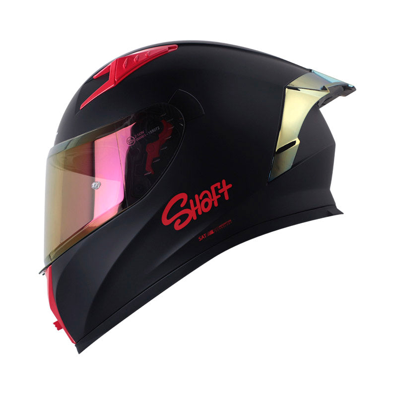 CASCO SHAFT SH-526SP EVO SOLID MATE NEGRO ROJO IRIDIUM