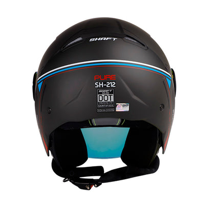 CASCO SHAFT SH-212 PURE NEGRO ROJO VISOR HUMO