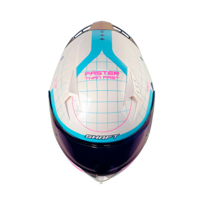 CASCO SHAFT SH-526SP COZKU BLANCO PERLA FUCSIA VISOR MORADO