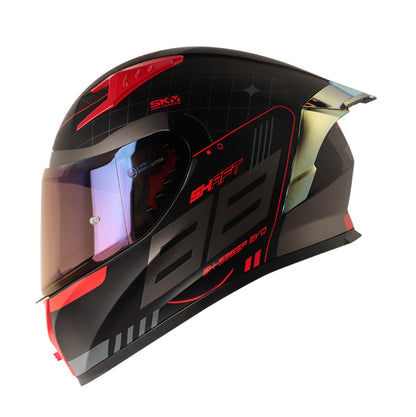CASCO SHAFT SH-526SP COZKU MATE NEGRO ROJO VISOR IRIDIUM