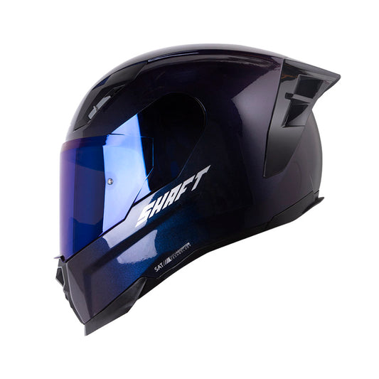 CASCO SHAFT SH-562R SOLID CAMALEON PLATA VISOR IRIDIUM AZUL