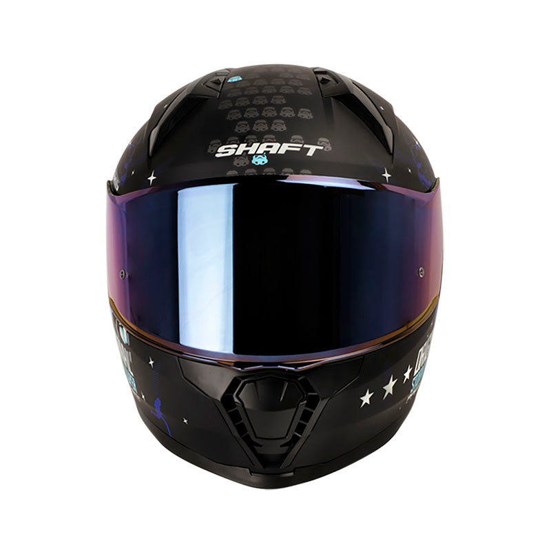 CASCO SHAFT SH-560 TROOPER NEGRO AZUL VISOR IRIDIUM