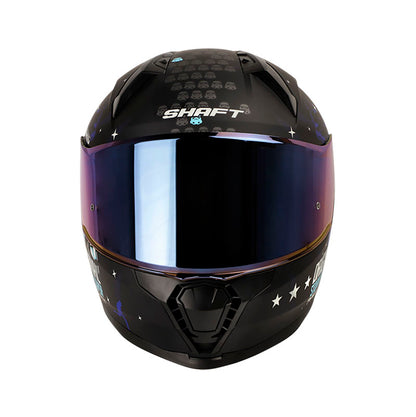 CASCO SHAFT SH-560 TROOPER NEGRO AZUL VISOR IRIDIUM