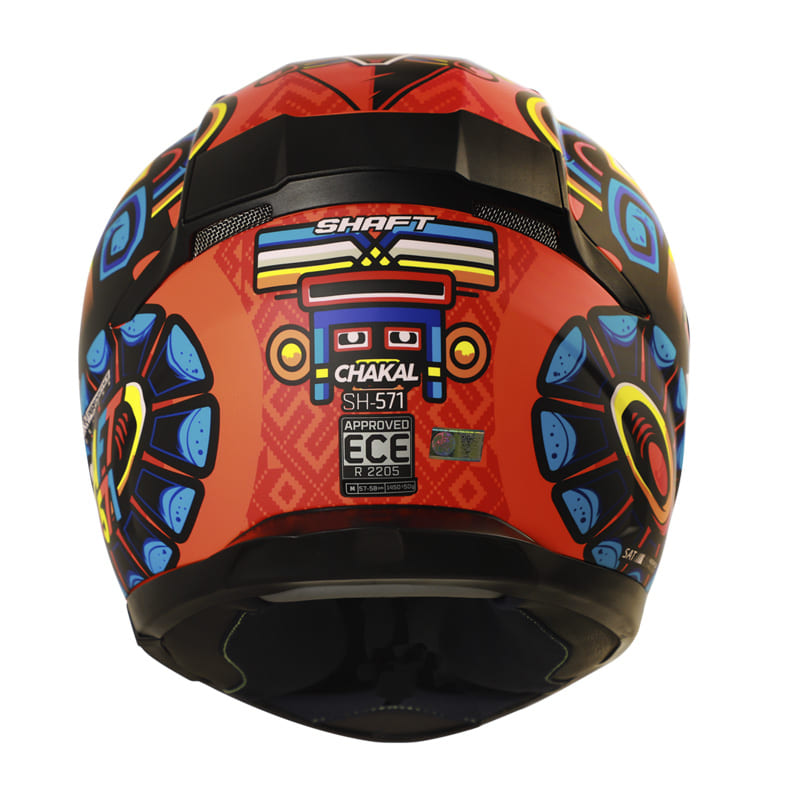 CASCO SHAFT SH-571 CHAKAL MATE NARANJA NEON AZUL