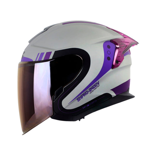 CASCO SHAFT SH-240DV PRO MAIK MTE GRIS MORADO VISOR IRIDIUM