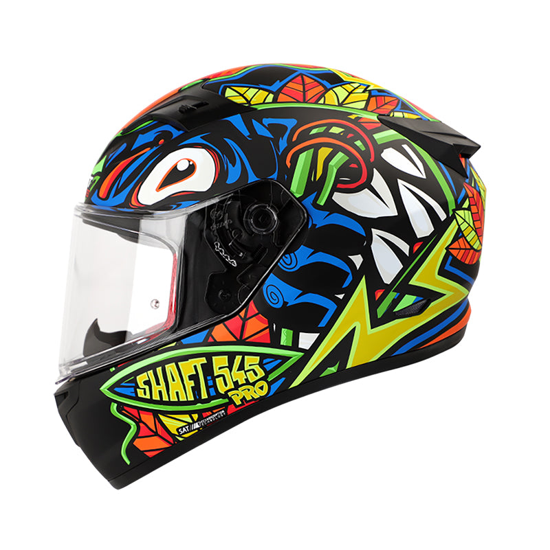 CASCO SHAFT SH-545PRO OAUH MATE AZUL AMARILLO NEON