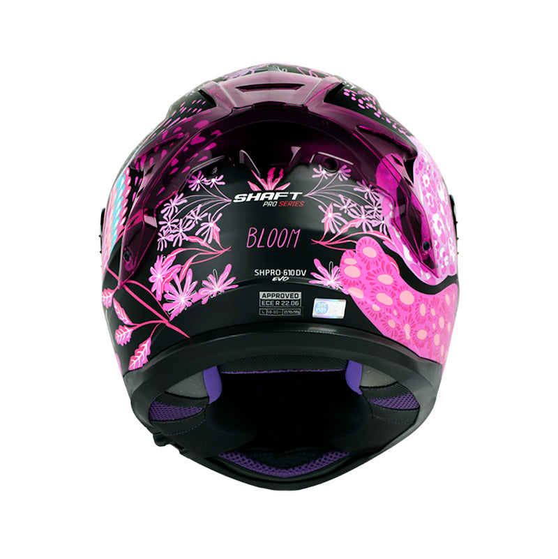 CASCO SHAFT SH-610EVO BLOOM MATE NEGRO FUCSIA VISOR IRIDIUM